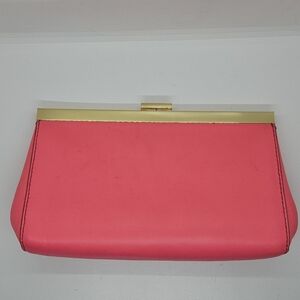 J. Crew Factory pink and gold clutch